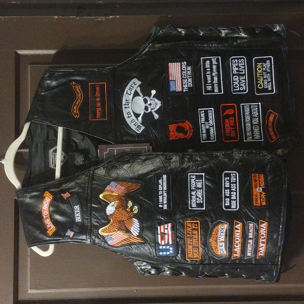 Leather Motorcycle Biker Vest